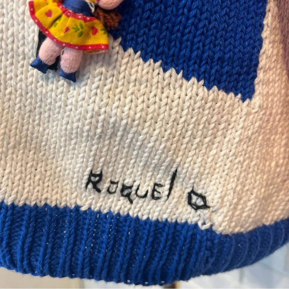 Vintage 90s Raquel Collection Peru Santa Balloon Christmas Sweater Womens M